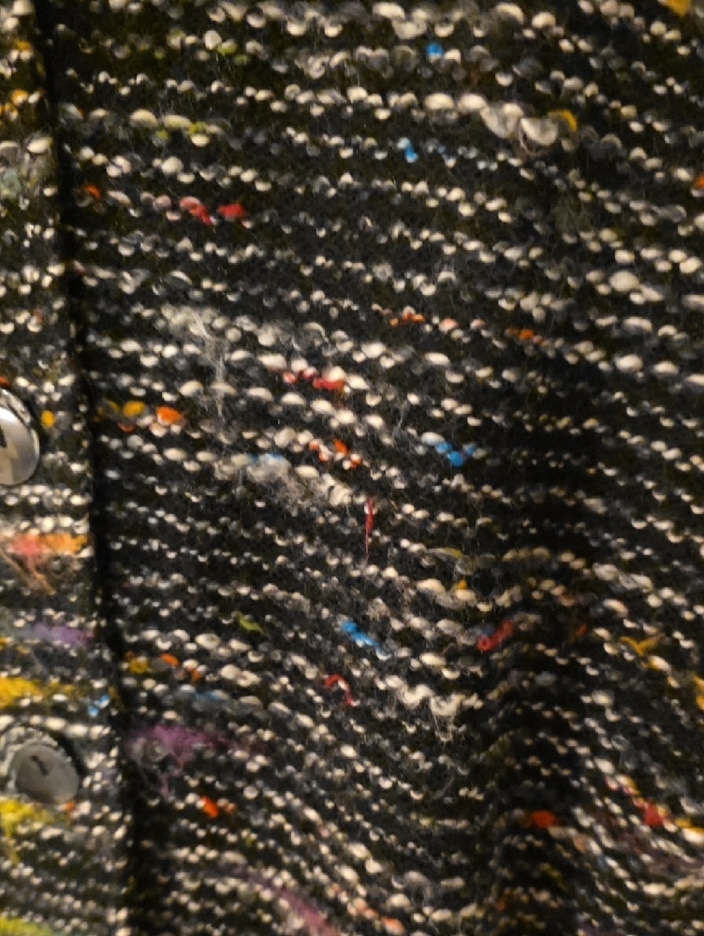 Coldwater Creek Black Multicolor Knit Button-Down Jacket - Picture 5 of 9